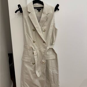 Ann Taylor Cream Sleeveless Blazer Dress NWT